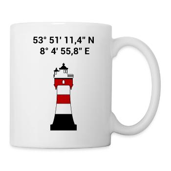 Leuchtturm Roter Sand Seefahrt Segeln Nordsee - Tasse - Weiß - Rechts