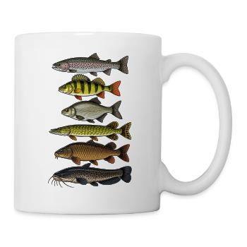 Fischarten Angler Design Fische angeln - Tasse - Weiß - Rechts