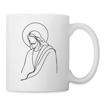 Jesus-Linienkunst - Tasse - Weiß - Rechts