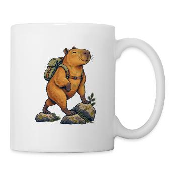 Capybara in Autumn Leaves - Tasse - Weiß - Rechts