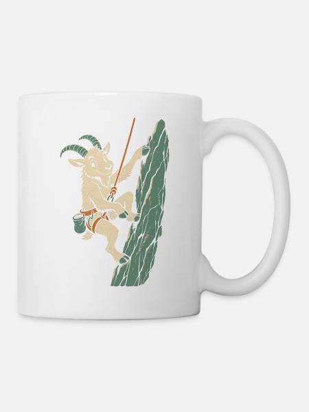 Klettern Ziege an der Felswand Kletterer Herren - Tasse - Weiß