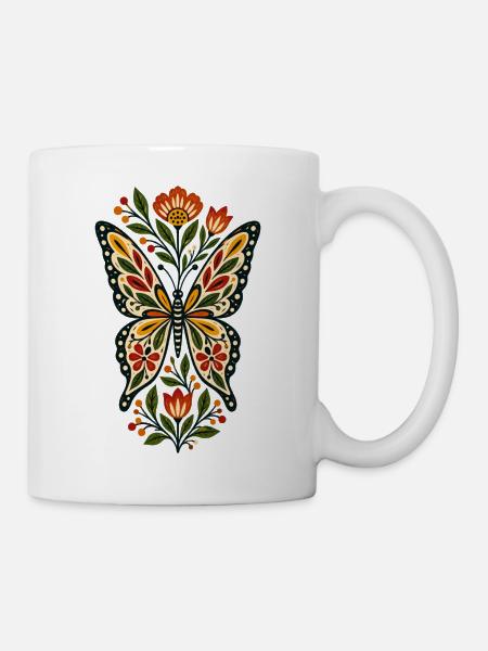 Schmetterlinge Schöner Schmetterling - Tasse - Weiß