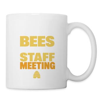 Bienen halten eine Mitarbeiterbesprechung - Tasse - Weiß - Rechts
