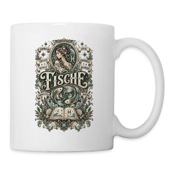 Sternzeichen Fische – Mystisches Zodiac Design - Tasse - Weiß - Rechts