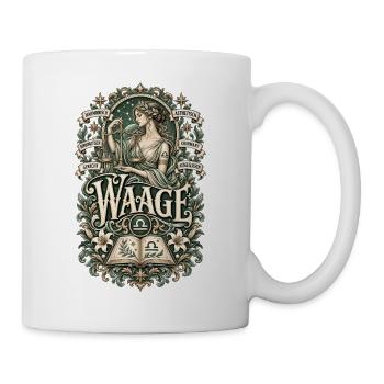 Waage – Harmonisch, charmant & ausgeglichen - Tasse - Weiß - Rechts