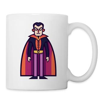 Vampir mit Umhang Halloween Symbol - Tasse - Weiß - Rechts