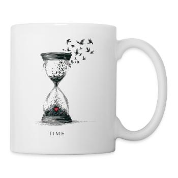Zeitglas und Flügelschwarm - Tasse - Weiß - Rechts