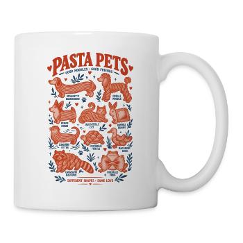 Pasta Pets Lustige Nudeltiere Hunde Katzen Humor - Tasse - Weiß - Rechts