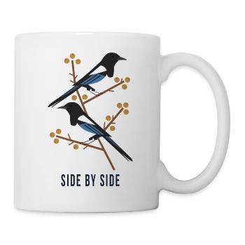 Side by Side – Zwei Vögel - Tasse - Weiß - Rechts