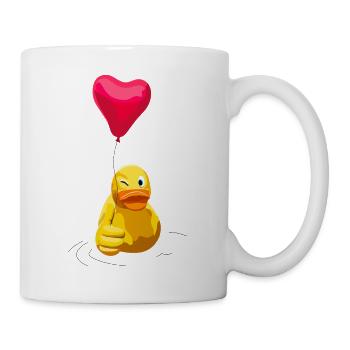 Herzballon Daumenhoch Ente - Tasse - Weiß - Rechts