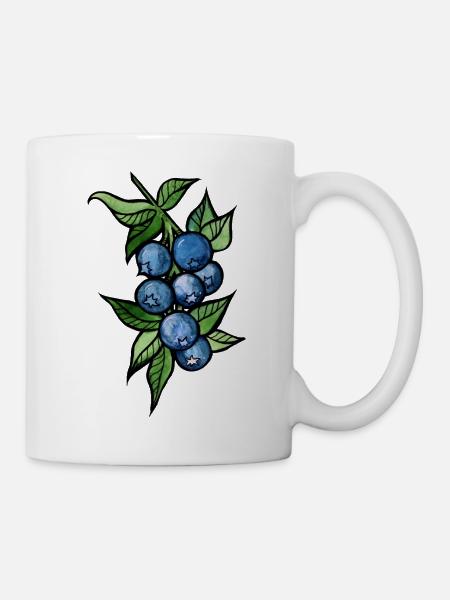 Blaubeer-Aquarellcluster - Tasse - Weiß