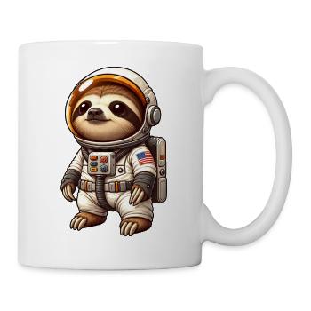 Faultier Astronaut Weltraum Cartoon Forscher - Tasse - Weiß - Rechts