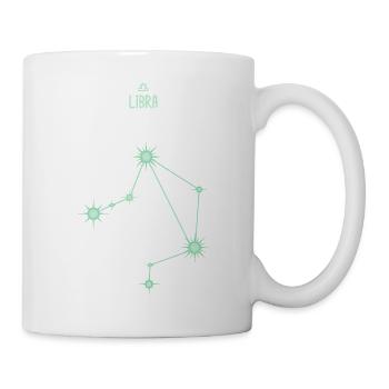 Waage, Tierkreiszeichen, Stern, Sternbild, Pastellgrün - Tasse - Weiß - Rechts