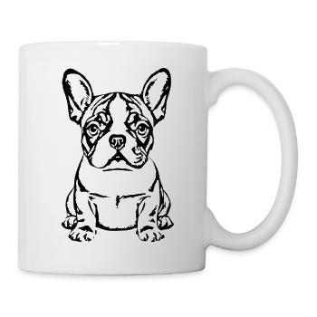 Französische Bulldogge Welpe Hundebaby Geschenk  - Tasse - Weiß - Rechts