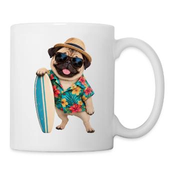 Mops Hund süßer Mops niedlicher Mops - Tasse - Weiß - Rechts