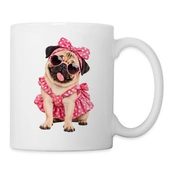 Mops Hund süßer Mops niedlicher Mops - Tasse - Weiß - Rechts