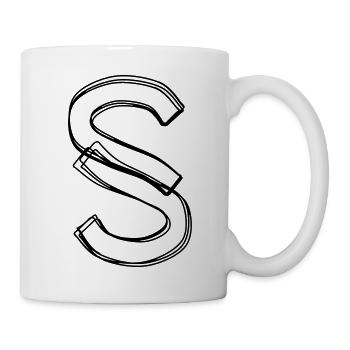 Paragrafzeichen handgezeichnet - Tasse - Weiß - Rechts