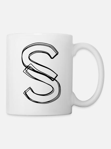 Paragrafzeichen handgezeichnet - Tasse - Weiß