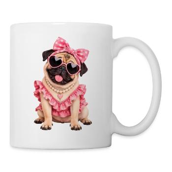 Mops Hund süßer Mops niedlicher Mops - Tasse - Weiß - Rechts