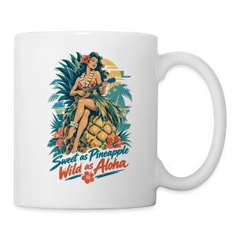 Hula Girl & Ananas – Sweet & Wild Hawaii - Tasse - Weiß - Rechts