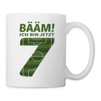 7. Geburtstag Sieben Fußball - Tasse - Weiß - Rechts