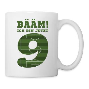 9. Geburtstag Geschenk Fußball Neun Jahre - Tasse - Weiß - Rechts
