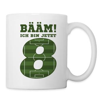8. Geburtstag Fussball - Tasse - Weiß - Rechts