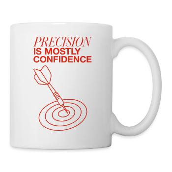 Darts – Precision Is Mostly Confidence - Tasse - Weiß - Rechts