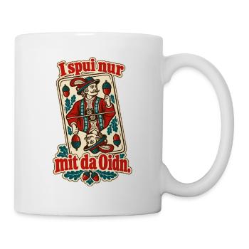 Schafkopf mit da Oidn - Tasse - Weiß - Rechts