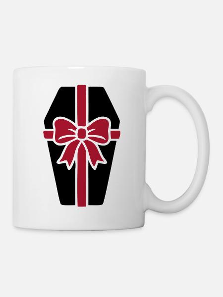 Sarg Geschenkbox Schleife Icon - Tasse - Weiß