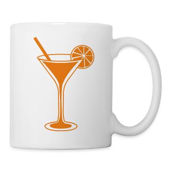 Orangen Cocktailglas Linienkunst - Tasse - Weiß - Rechts