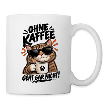 Katzencool Kaffee mit Sonnenbrille - Tasse - Weiß - Rechts
