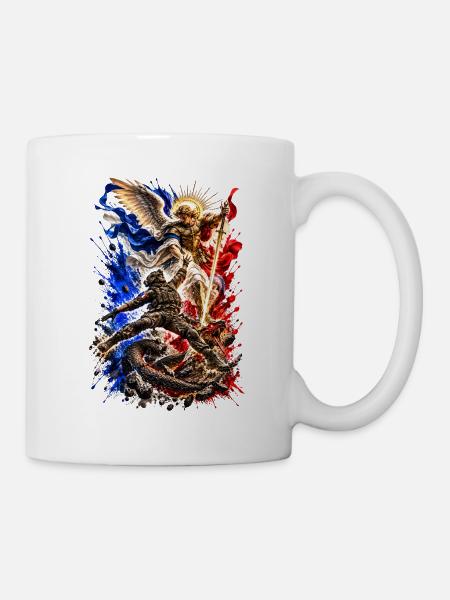 St. Michael der Beschützer - Tasse - Weiß