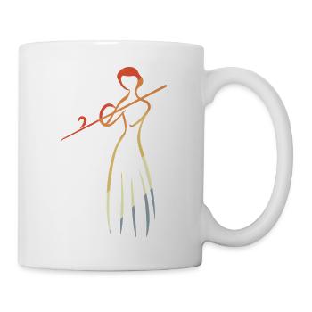 Flötenspielerin Skizze Vintage - Tasse - Weiß - Rechts