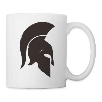 Spartanischer Kriegerhelm Silhouette - Tasse - Weiß - Rechts
