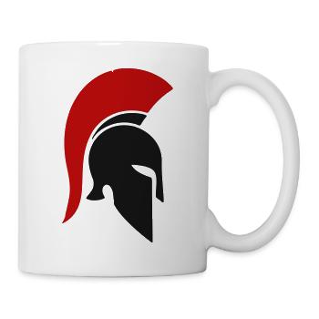 Spartanischer Rotplume Helm - Tasse - Weiß - Rechts