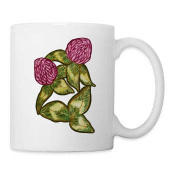 Protea Bloom botanische Blätter - Tasse - Weiß - Rechts