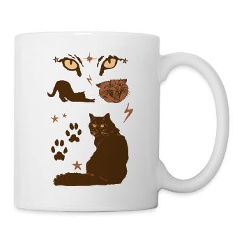 BRUNE KATZEN - Tasse - Weiß - Rechts