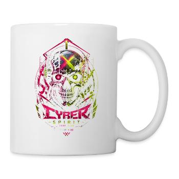 Neon Spirit Cyber Skull – Horror – Halloween - Tasse - Weiß - Rechts