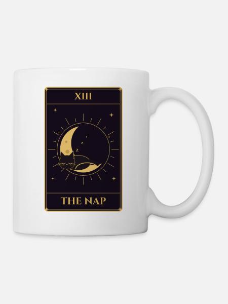 XIII Das Nickerchen-Tarot Schwarzer Katzenmond - Tasse - Weiß
