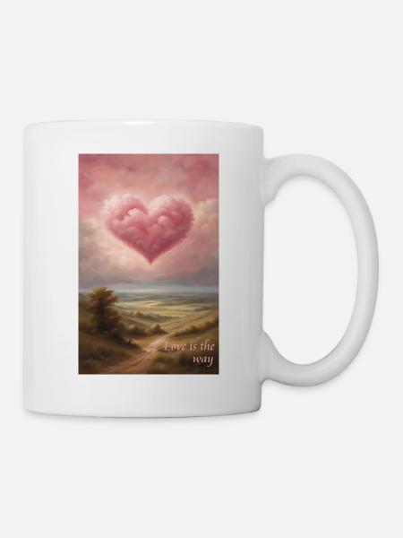 Herzwolke am Abend - Tasse - Weiß