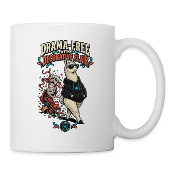 RobVibe Wild Club – Drama-freier Lama - Tasse - Weiß - Rechts