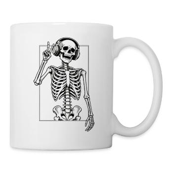 Skelett mit Kopfhörern - Tasse - Weiß - Rechts