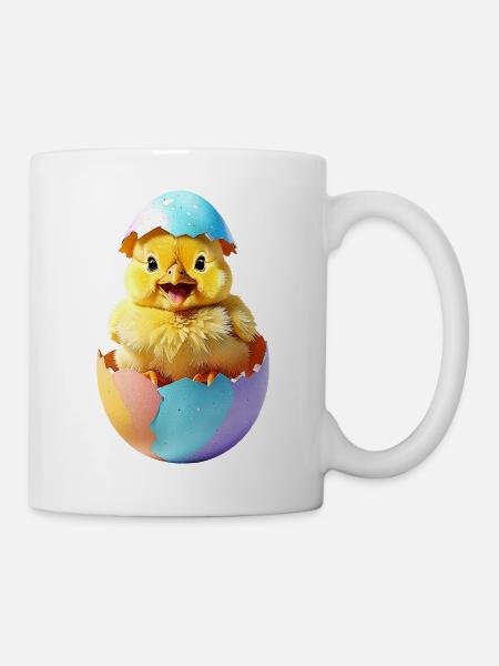 Kueken-Osterei - Tasse - Weiß