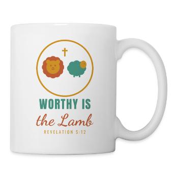 Worthy Is The Lamb – Revelation 5:12 Lion Lamb - Tasse - Weiß - Rechts