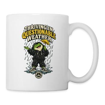 RobVibe Wild Club – Frosch bei fragwürdigem Wetter - Tasse - Weiß - Rechts