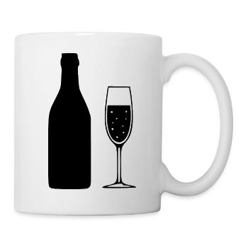 Sektflasche_mit_Sektglas_Geschenk_Geburtstag - Tasse - Weiß - Rechts