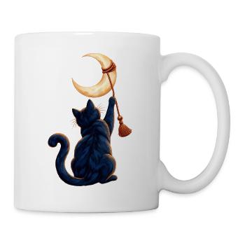 Mond-Abbrecherkatze - Tasse - Weiß - Rechts