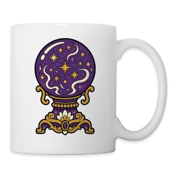 Kristallkugel auf Sockel Magie T-Shirt Design - Tasse - Weiß - Rechts