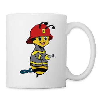 Feuerwehr Biene Feuerwehrmann Lustig Kinder - Tasse - Weiß - Rechts